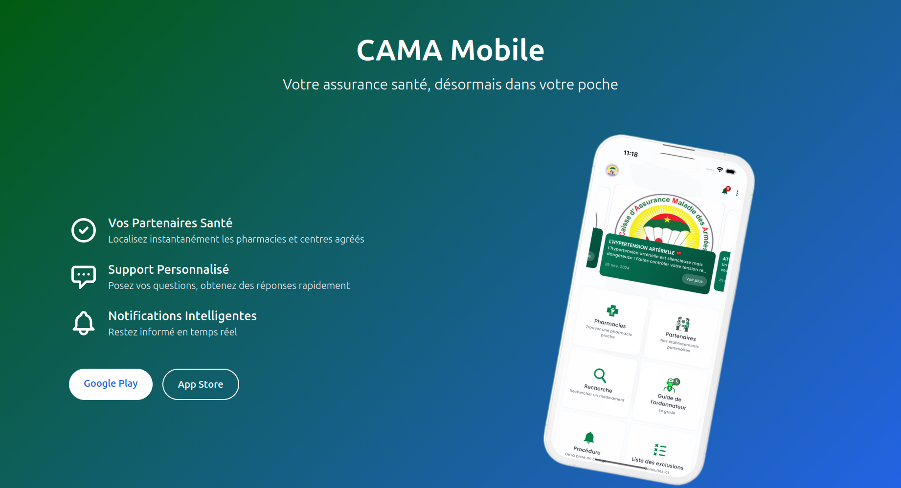 Application Mobile de la CAMA